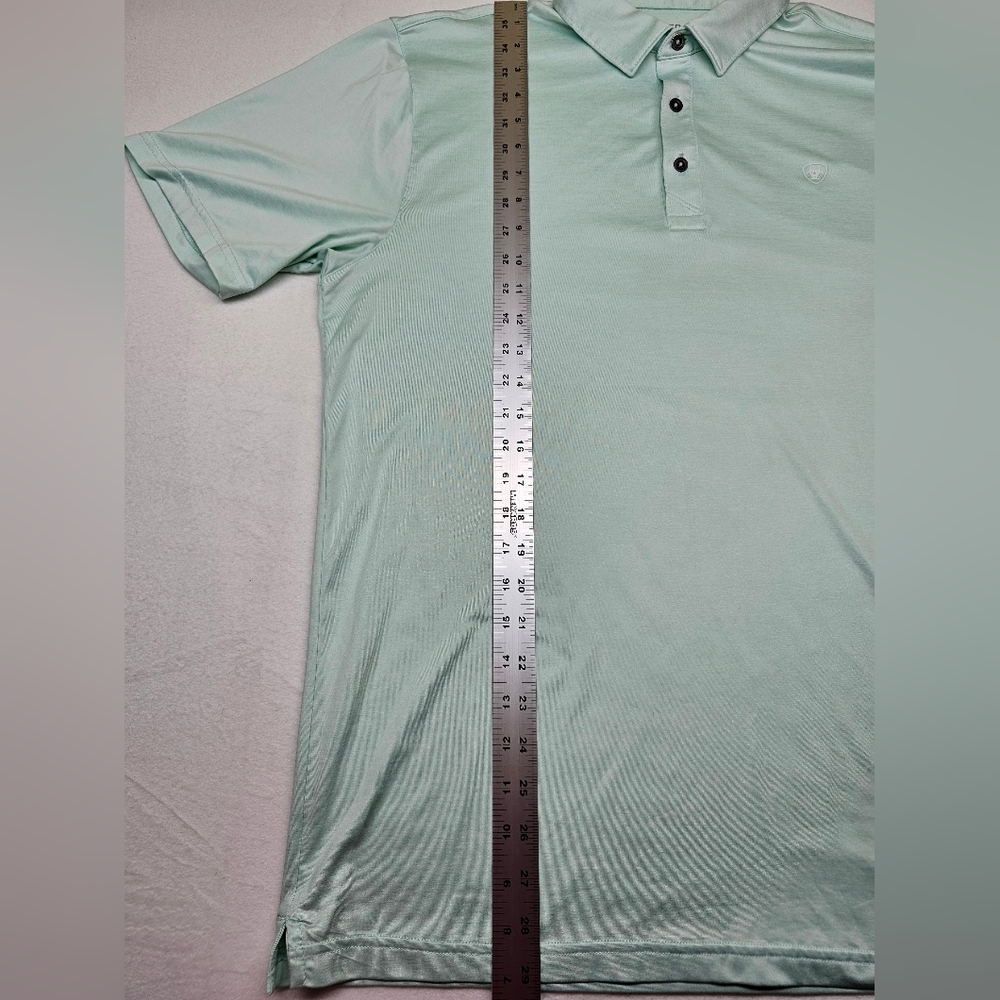 Ariat Tek Fitted Polo Shirt Mens Short Sleeve Casual Golf Athletic Blue - Picture 6 of 7